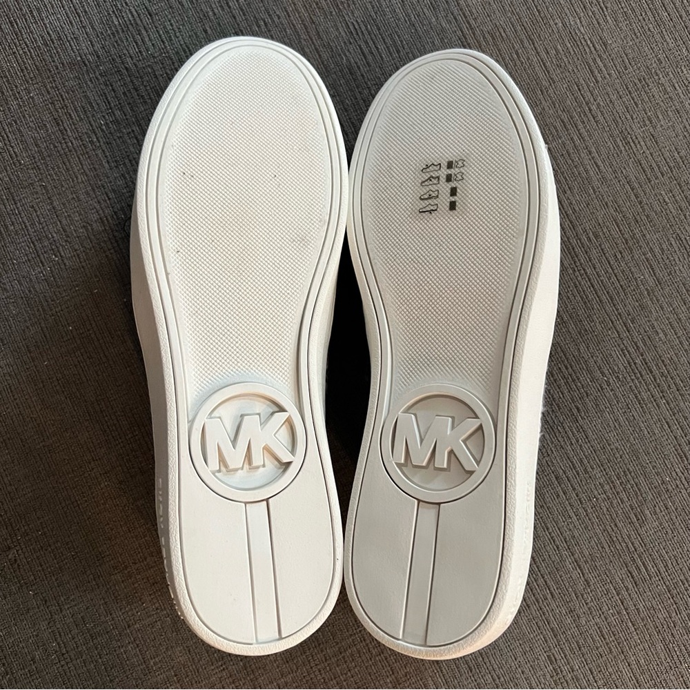 Womens MICHAEL MICHAEL KORS Textured Tweed & Leather Slip Ons Size 10 - Picture 5 of 10